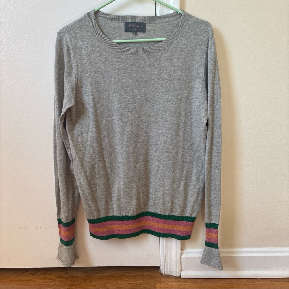 WYSE London gray cotton sweater size  6